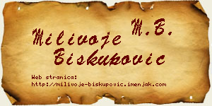 Milivoje Biskupović vizit kartica